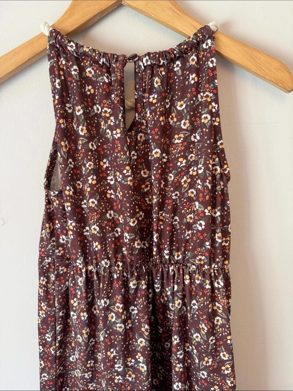 Zunie Brown Floral Halter Maxi Dress for Girls